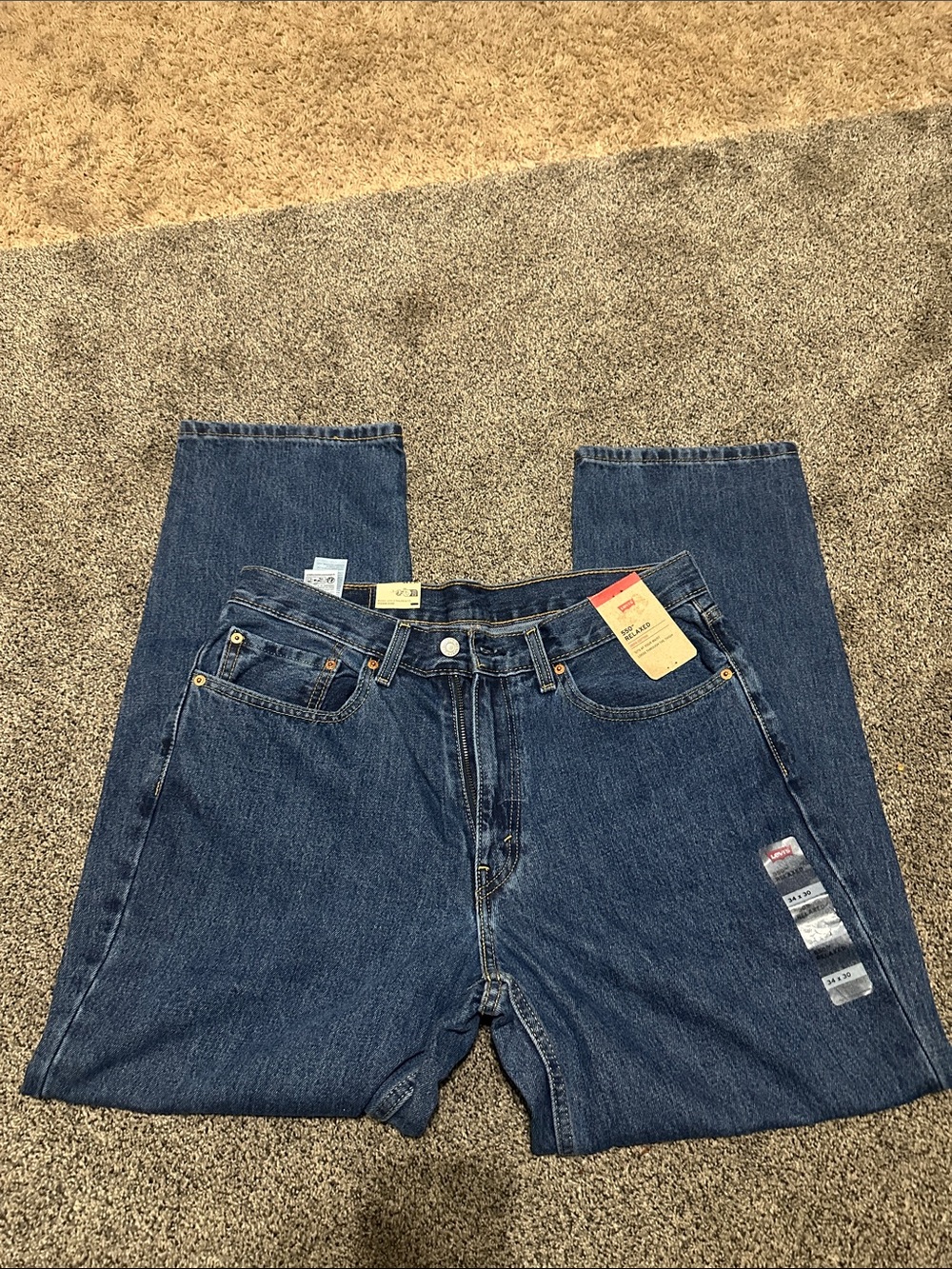 Levi's Men's 550 Relaxed Fit Jeans in Indigo Blue 100% COTTON SZ 34x30